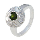Meera Multicolor Halo Ring with Green Gemstone Accent